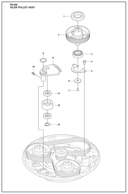 Idler Pulley Assy Parts For PG 540 2.2 kW By Husqvarna