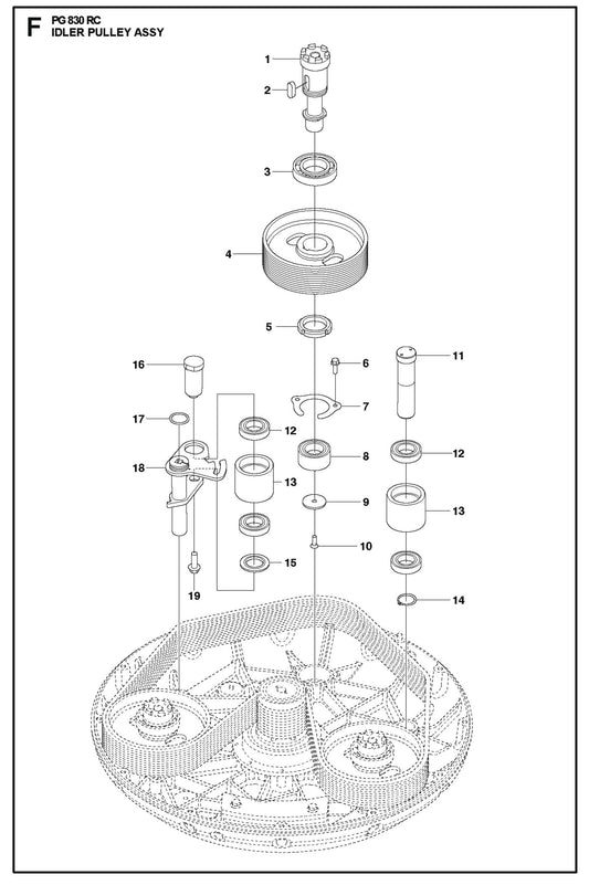 Idler Pulley Assy Parts For PG 830 RC By Husqvarna