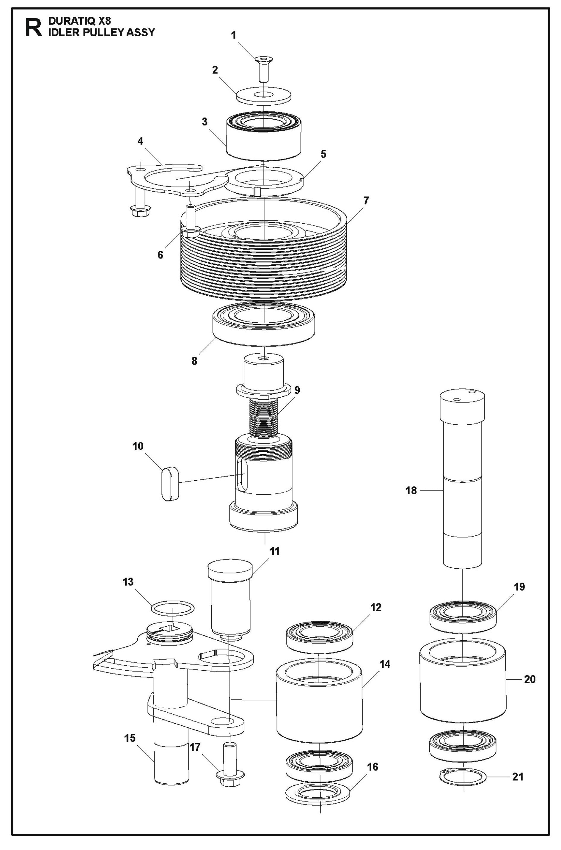 Idler Pulley Assembly Parts For HTC X8 By Husqvarna