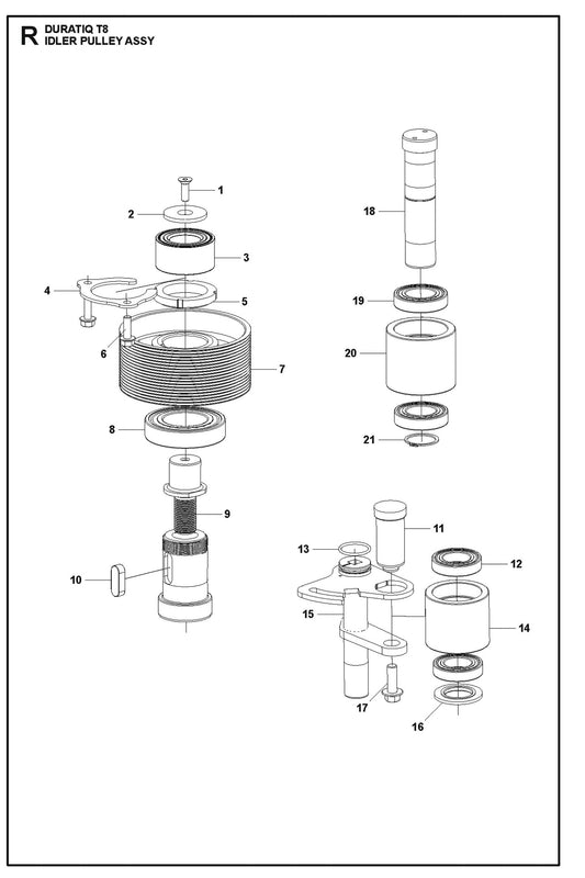Idler Pulley Assembly Parts For HTC T8 By Husqvarna