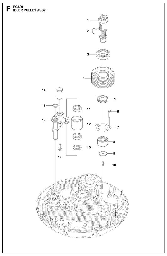 Idler Pulley Assy Parts For PG 690  By Husqvarna