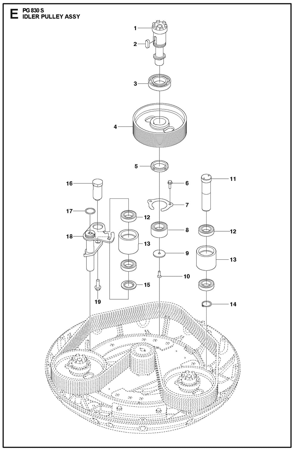 Idler Pulley Assy Parts For PG 830 S By Husqvarna