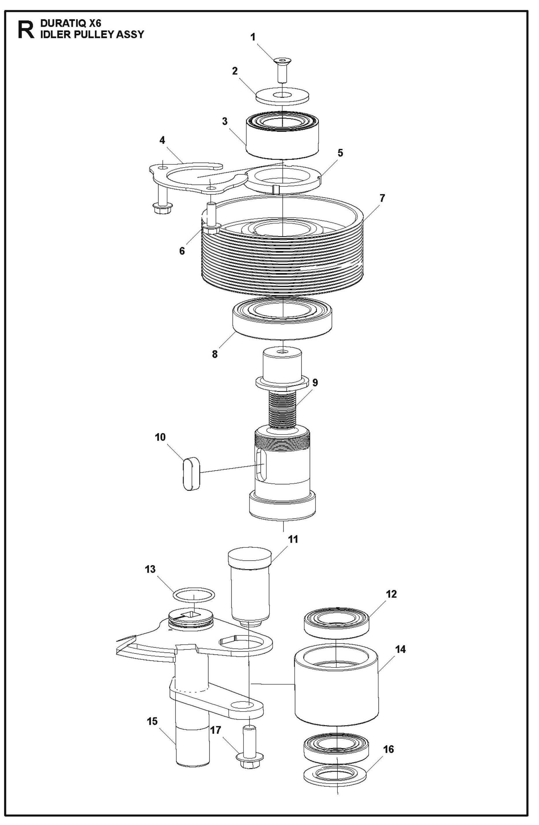 Idler Pulley Assembly Parts For HTC X6 By Husqvarna