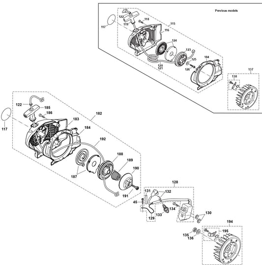 Ignition Coil, Flywheel, Starter Assembly Parts For DCS5121REG Gas Chain Saw Parts by Makita