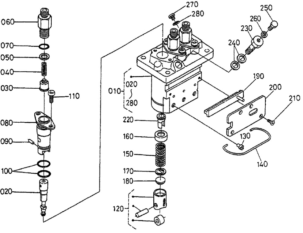 Injection Pump(Component Parts) Assembly Parts for KD1800-KD6 Light Towers by Multiquip
