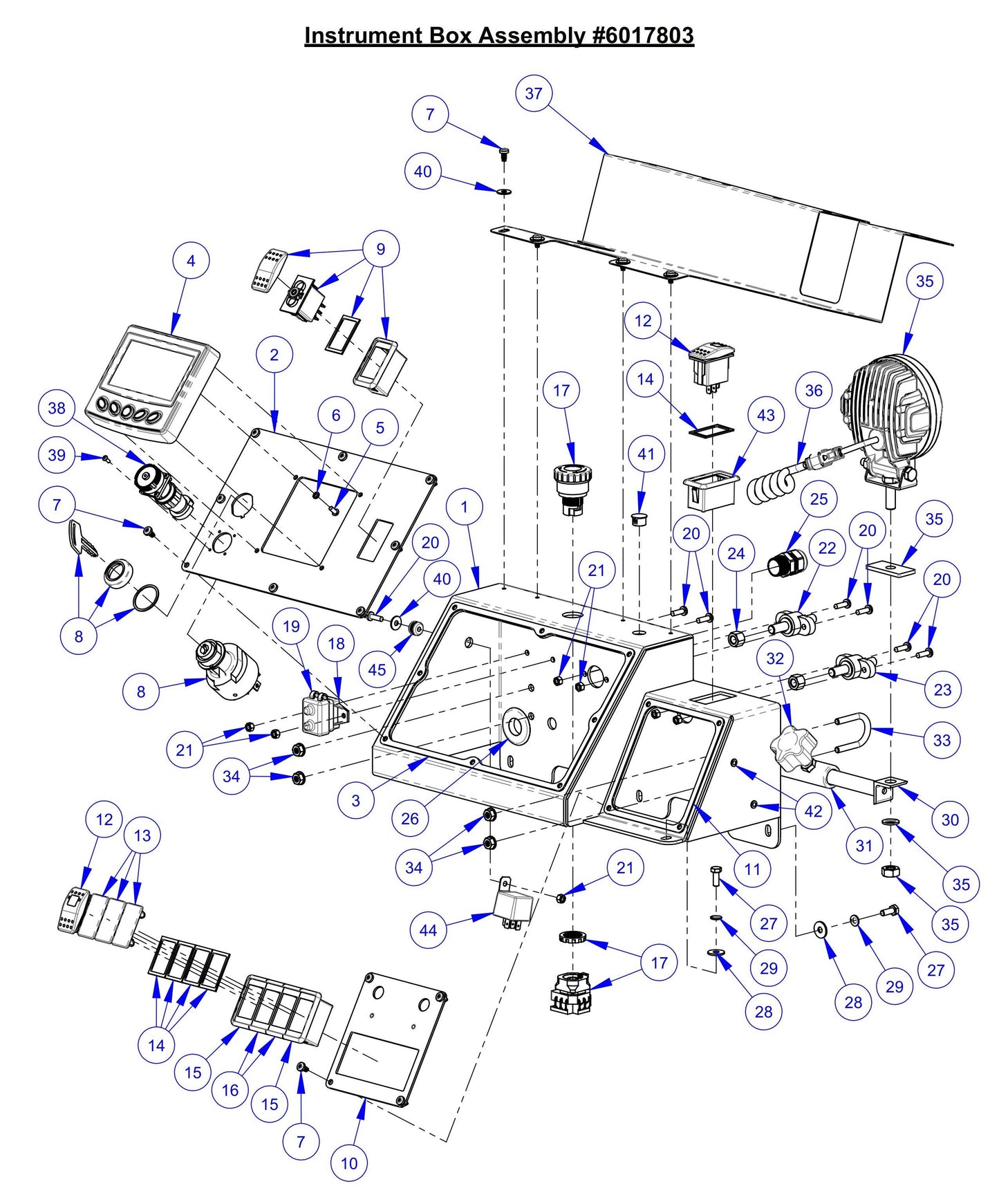CC7574DD Instrument Box Assembly Parts