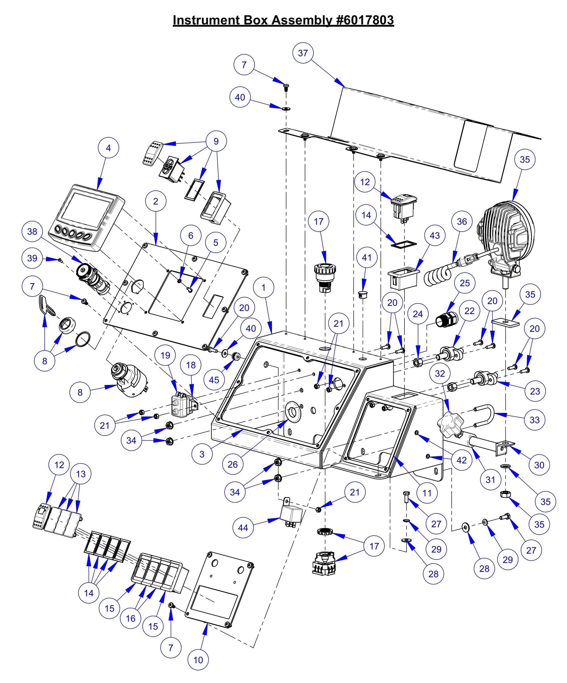 CC7574DD Instrument Box Assembly Parts