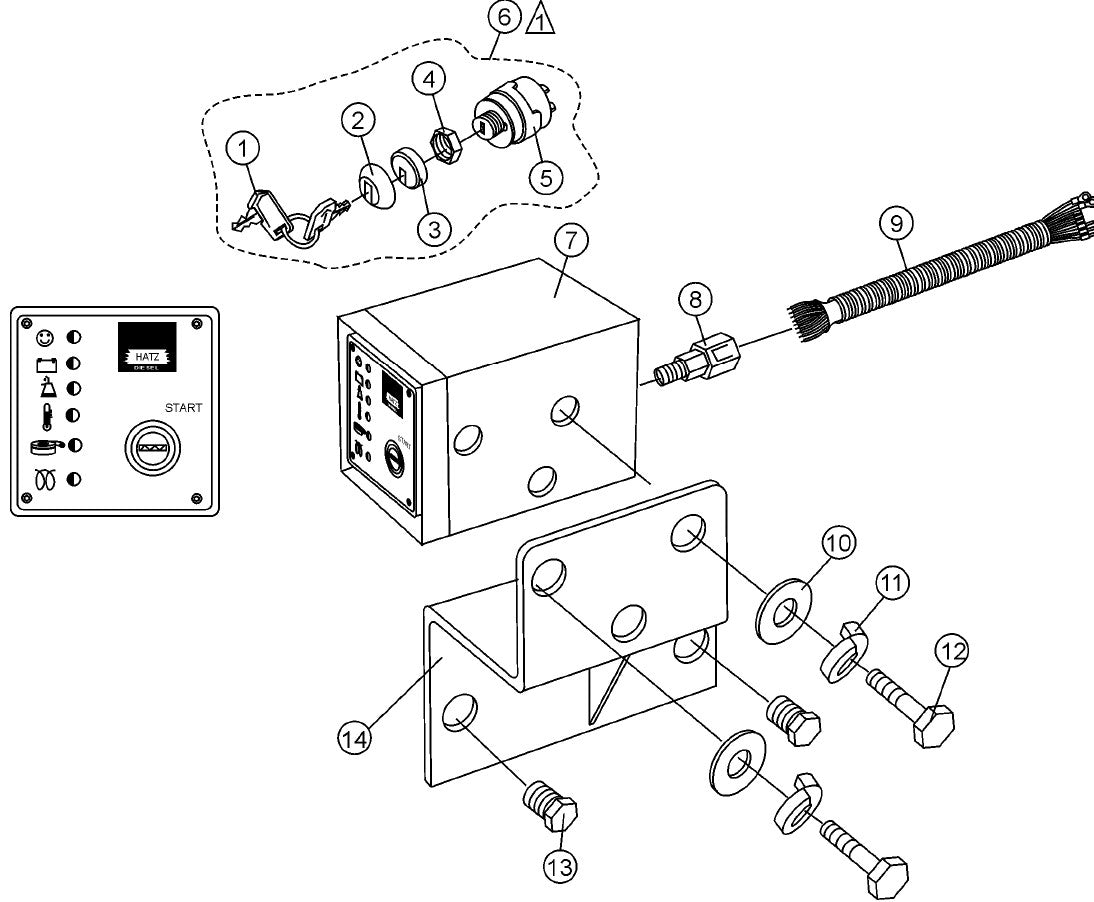 Instrument Box HATZ 1D81Z Engine Assembly Parts For MDR9D Walk Behind Rollers By MUltiquip
