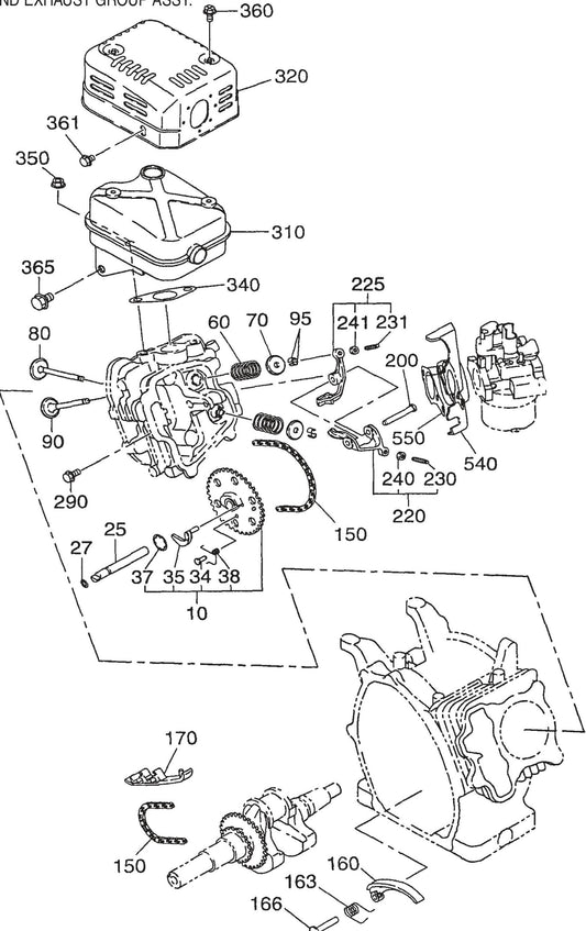 QP201TE ROBIN EX-170D51010 Engine Intake And Exhaust Group Assembly Parts By Multiquip