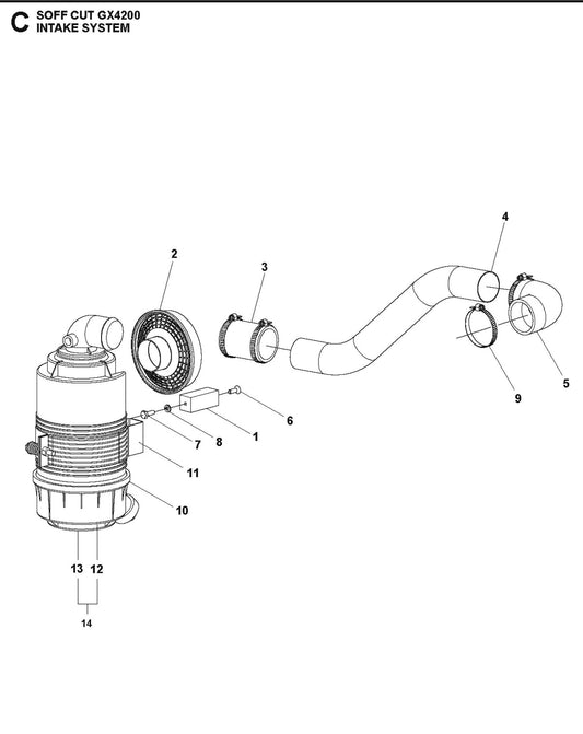 Intake System Parts For Soff Cut GX4200 by Husqvarna