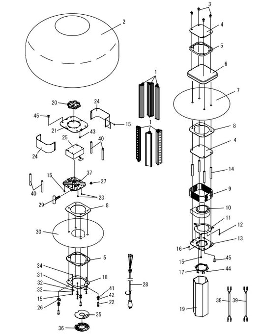 Electrical Assembly Parts-GB3LED (S/N G3200105 and above), GB3LEDB (S/N G3300046 and above)
