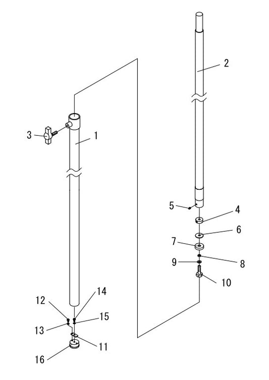 Mast Assembly Parts-GB3LED (S/N G3200105 and above), GB3LEDB (S/N G3300046 and above)