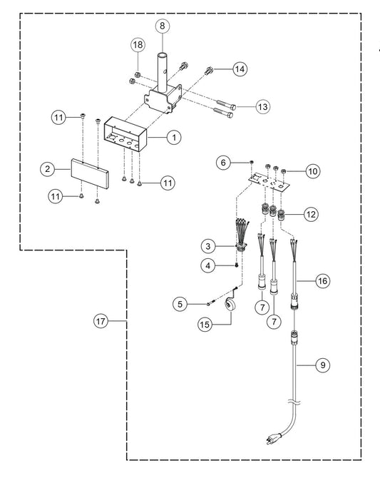 GB2000 Bracket And J-Box (S/N G1900118 And above) Assembly Parts by Multiquip