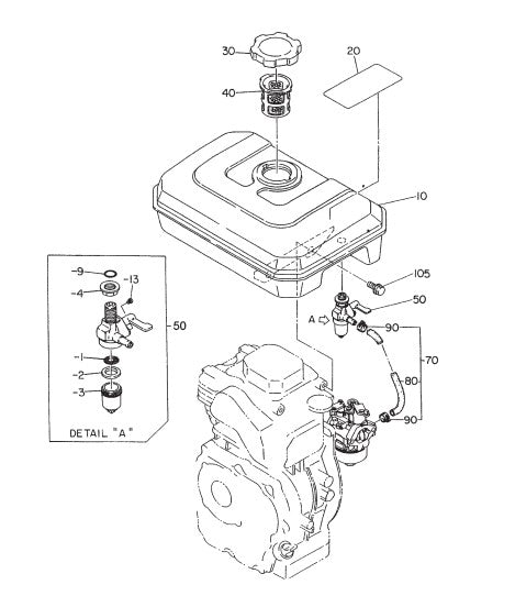JA-Series Robin  Engine Fuel  Tank Assembly. Parts by Multiquip Whiteman