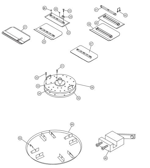 AAAAA  JA-Series  Blades &  Adjustment Fixture Assembly.Parts by Multiquip Whiteman