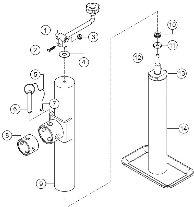Jack Stand Assembly Parts For LT6KV Light Tower By Multiquip 
