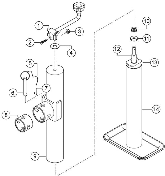 Jack Stand Assembly Parts For LT6KV Light Tower By Multiquip 