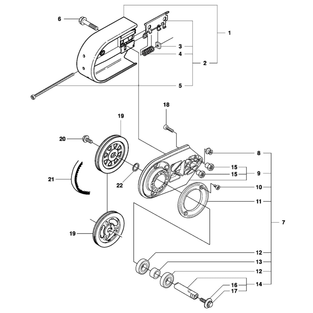 K950 Belt Guard and Pulley Parts