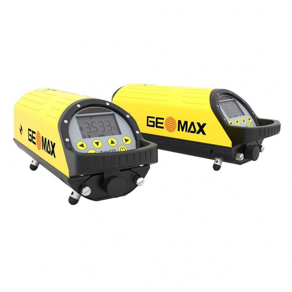 Geomax Zeta 125, Zeta 125S Auto/Manual Cross Axis Leveling Red Beam Pipe Laser with Li-Ion Universal Target Trivet Package (select Package)