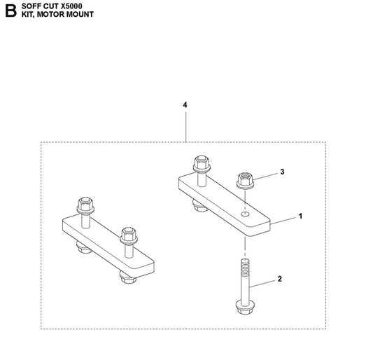 Kit, Motor Mount Parts For Soff Cut X5000 by Husqvarna