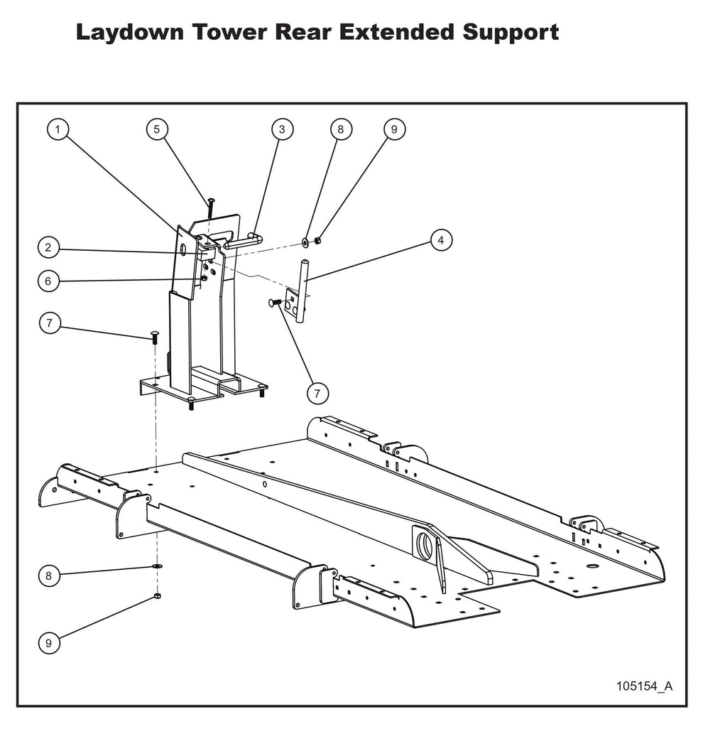 Laydown Tower Rear Extended Support Parts By Allmand