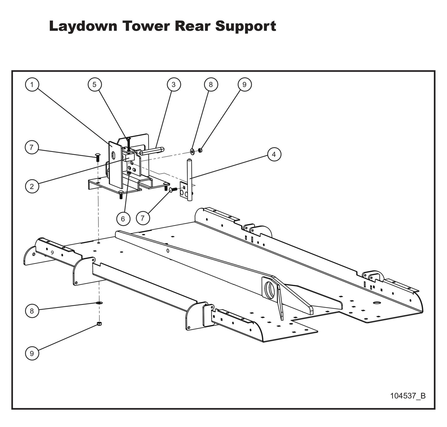 Laydown Tower Rear Support Parts By Allmand