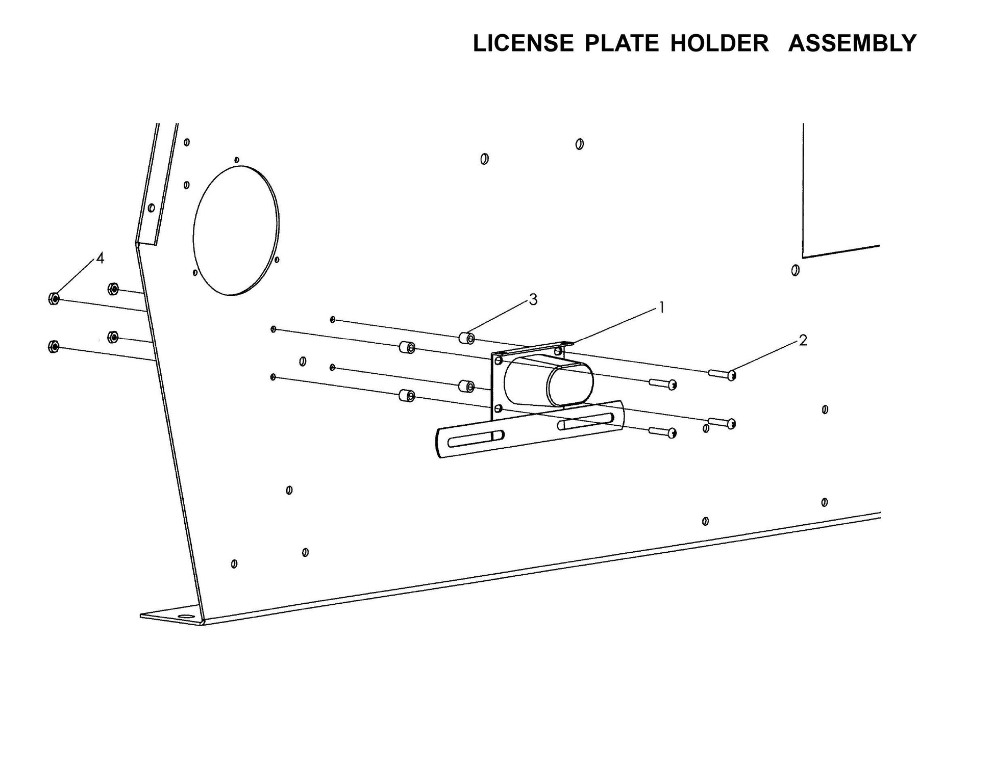 V-Series Maxi-Lite 15-20KW-License Plate Holder Assembly Parts By Allmand