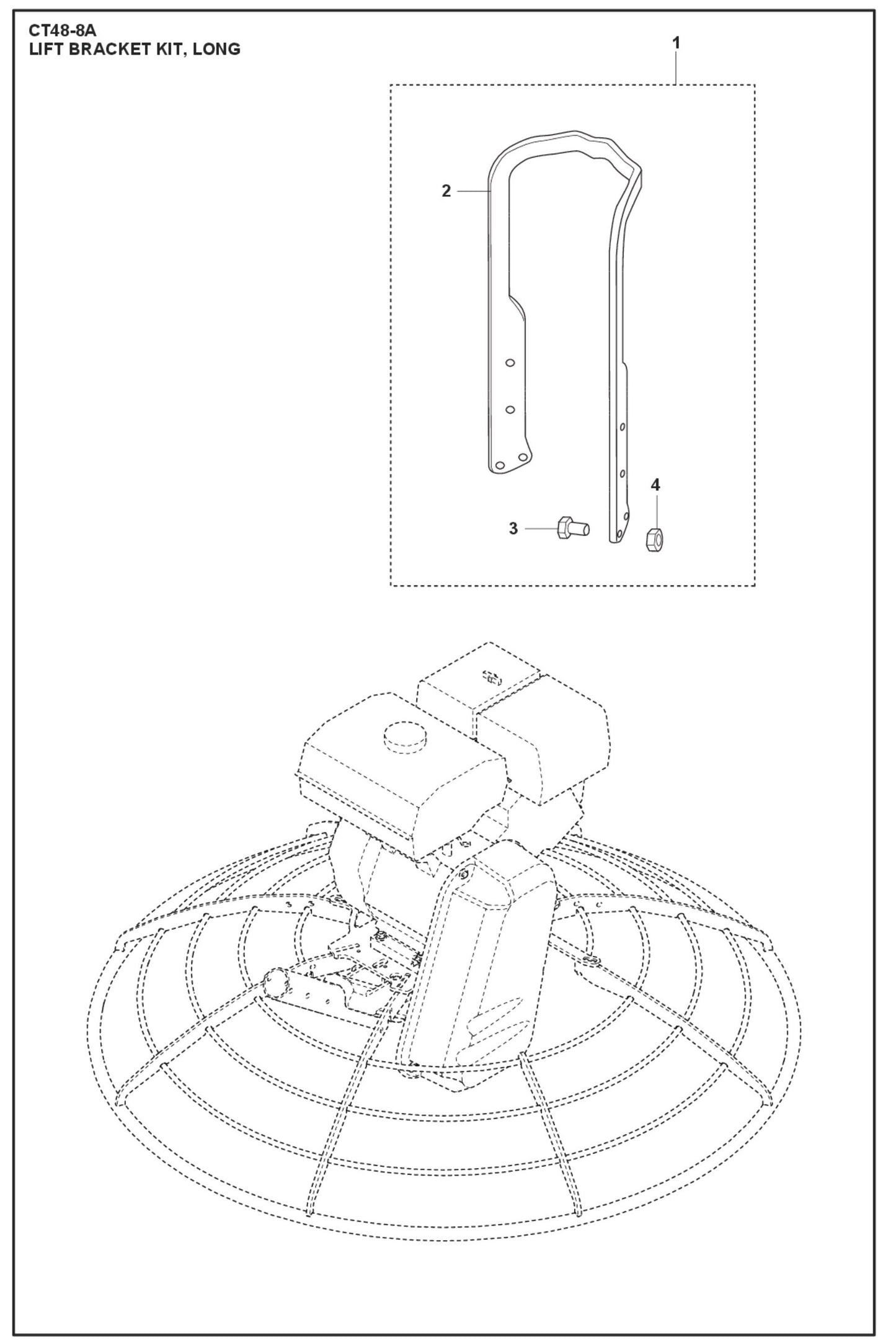 Lift Bracket Kit, Long Parts For CT 48 By Husqvarna