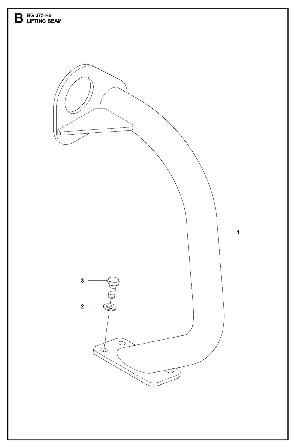 Lifting Beam Fig (2) Parts For BG 375 By Husqvarna