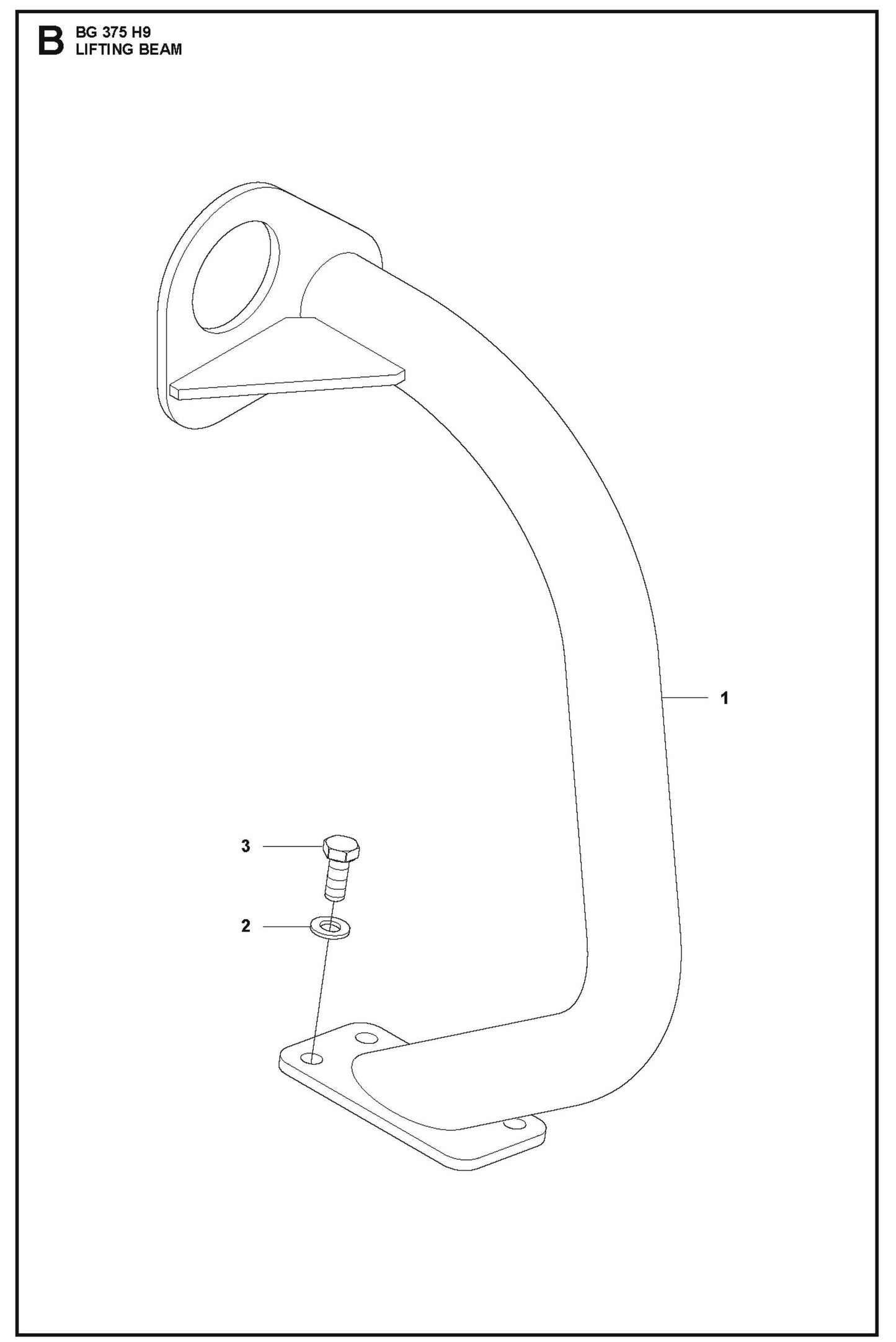 Lifting Beam Fig (3) Parts For BG 375 By Husqvarna