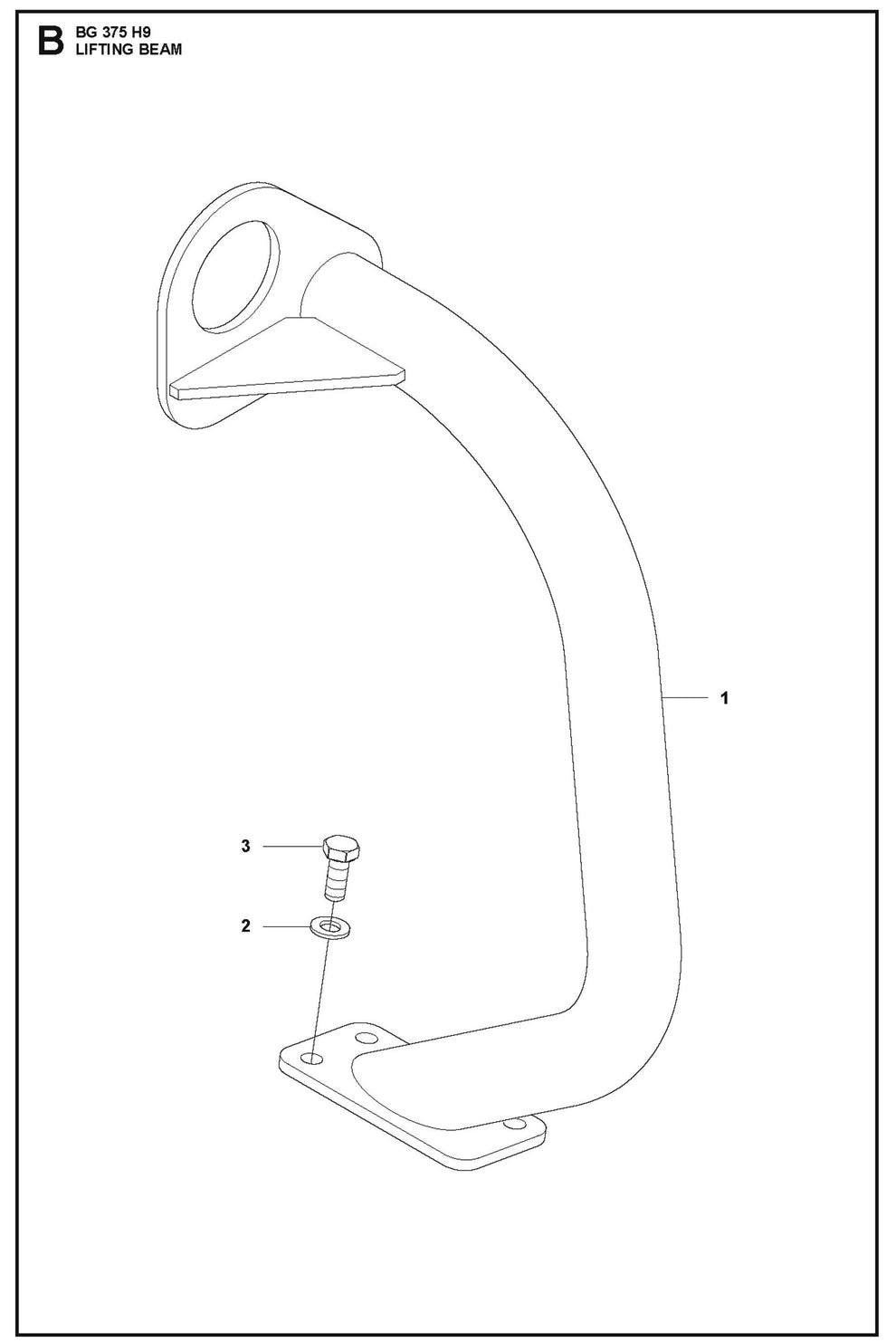 Lifting Beam Fig (3) Parts For BG 375 By Husqvarna