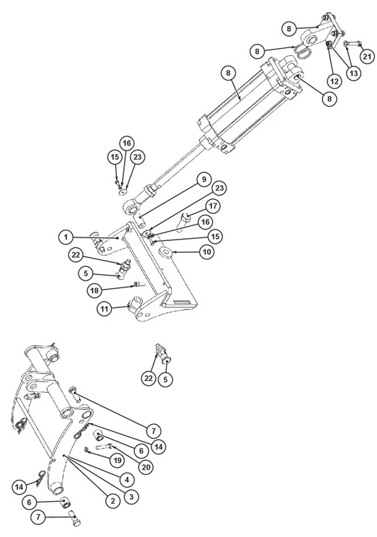 BMG 2200RC Elevator Bracket Kit, Long Assembly Parts by Husqvarna