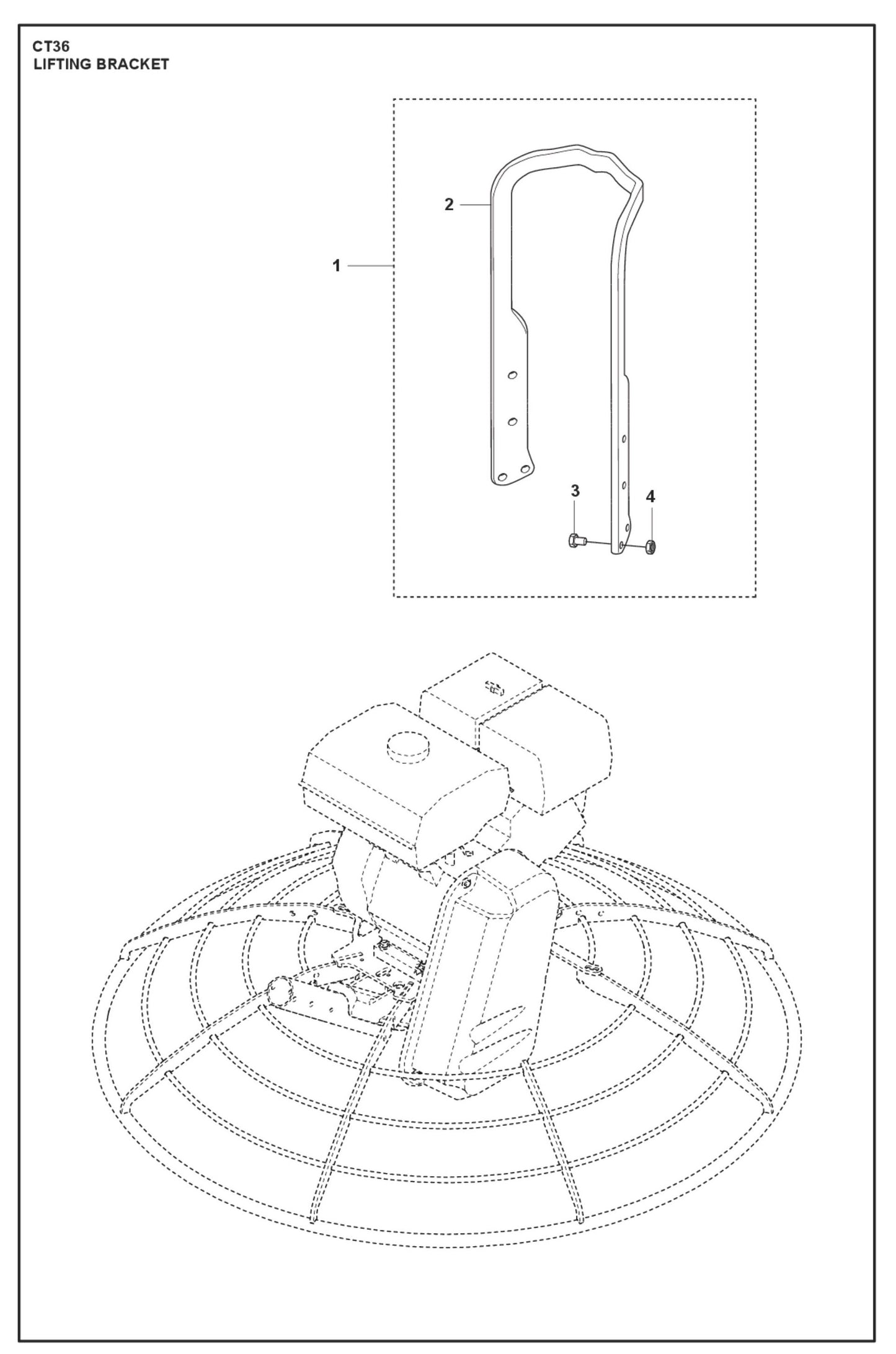 Lifting Bracket Parts For CT 36 By Husqvarna