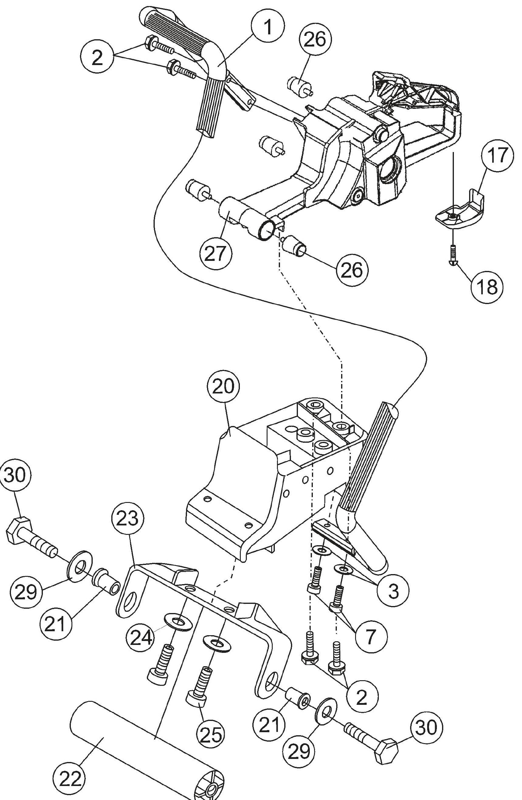 HS62A Lifting Handle And Roller Assembly Parts