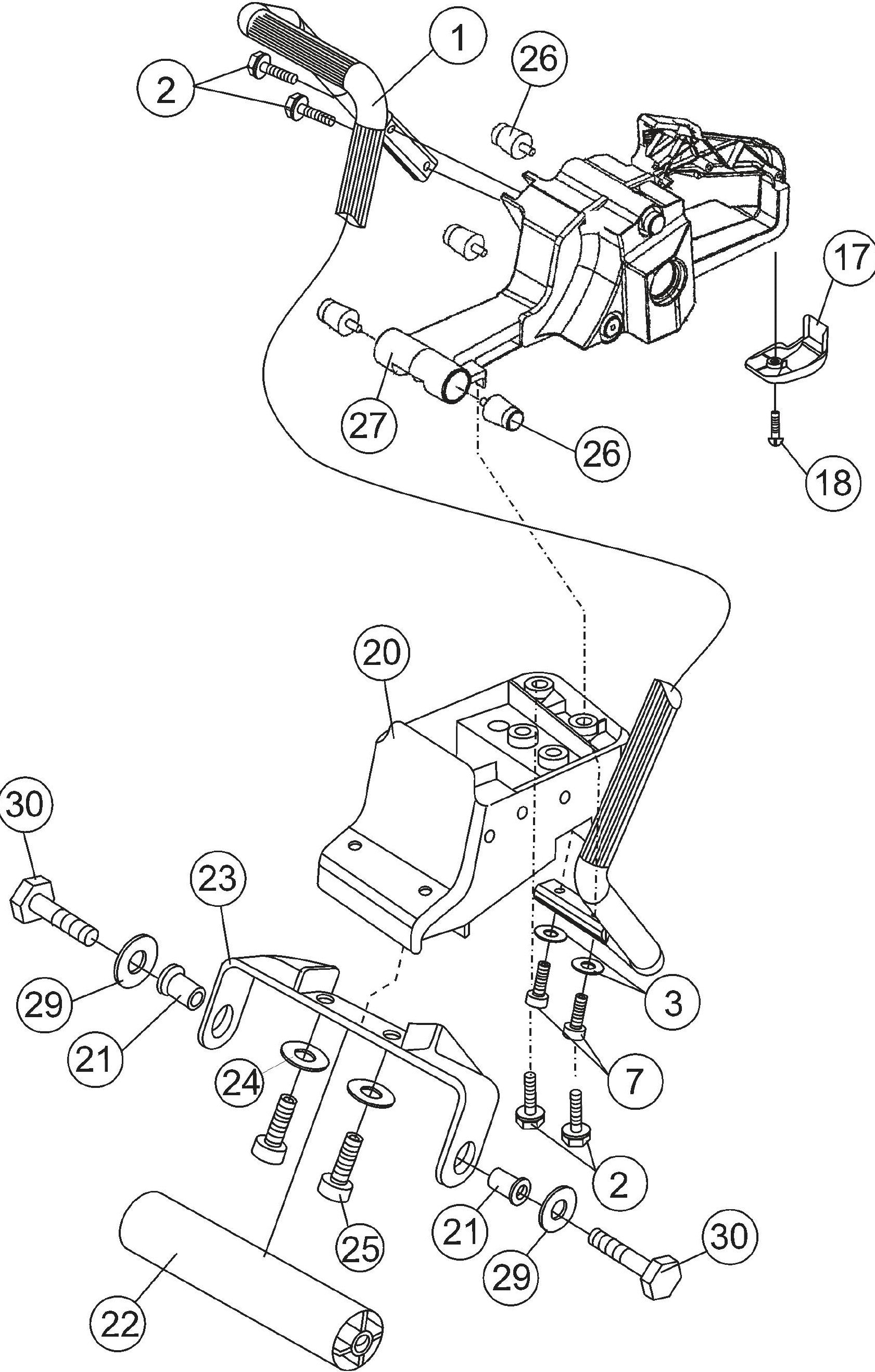 SHS81A Lifting Handle And Roller Assembly Parts