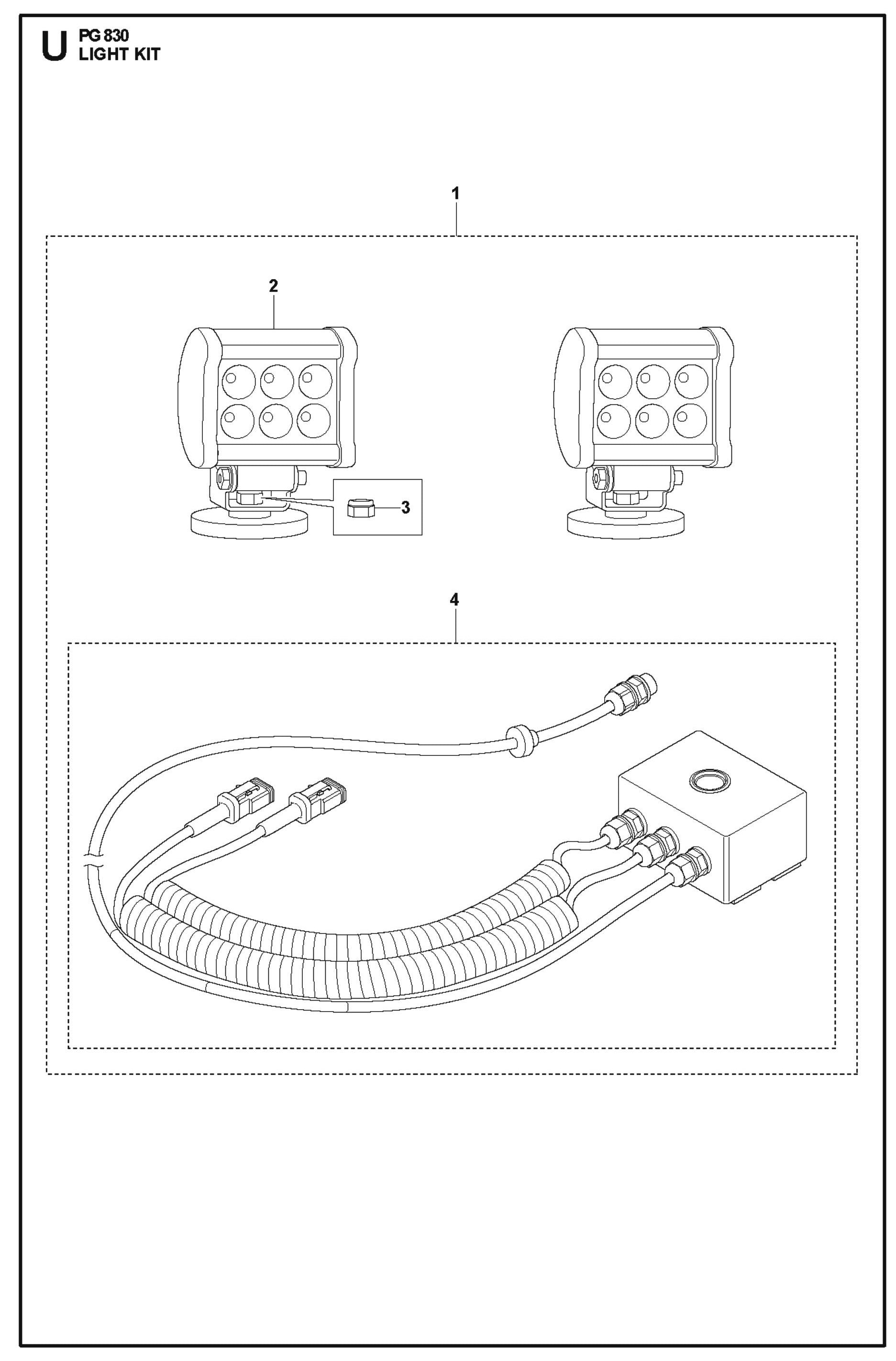 Light Kit Parts For PG 830 By Husqvarna
