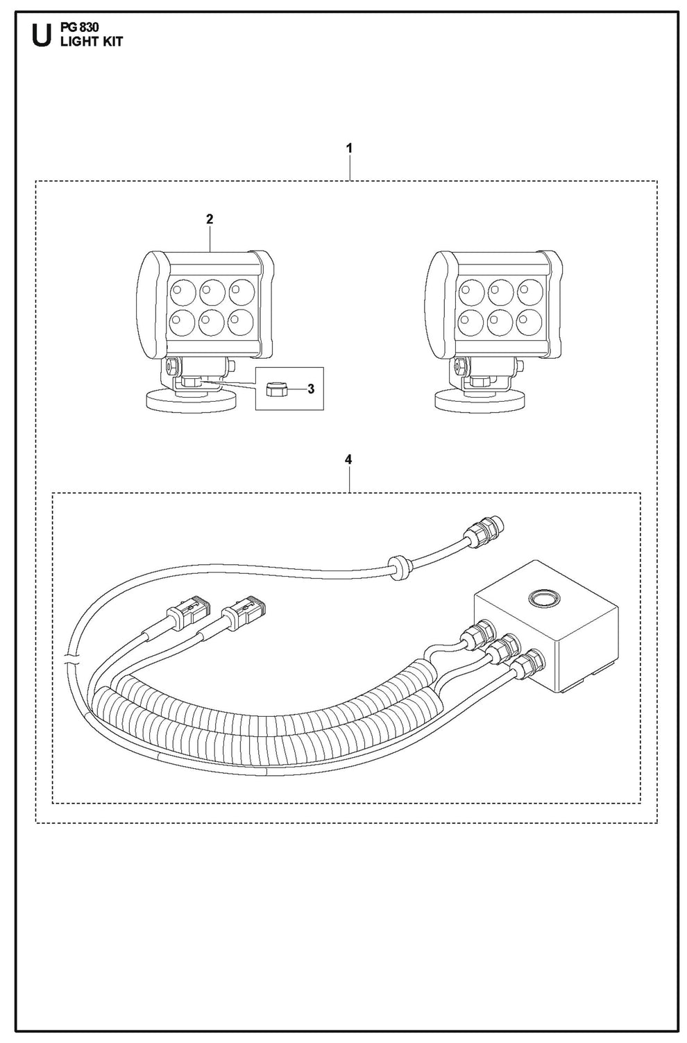 Light Kit Parts For PG 830 By Husqvarna
