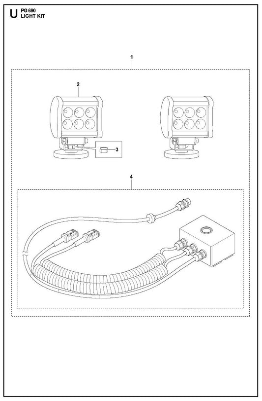 Light Kit Parts For PG 690  By Husqvarna