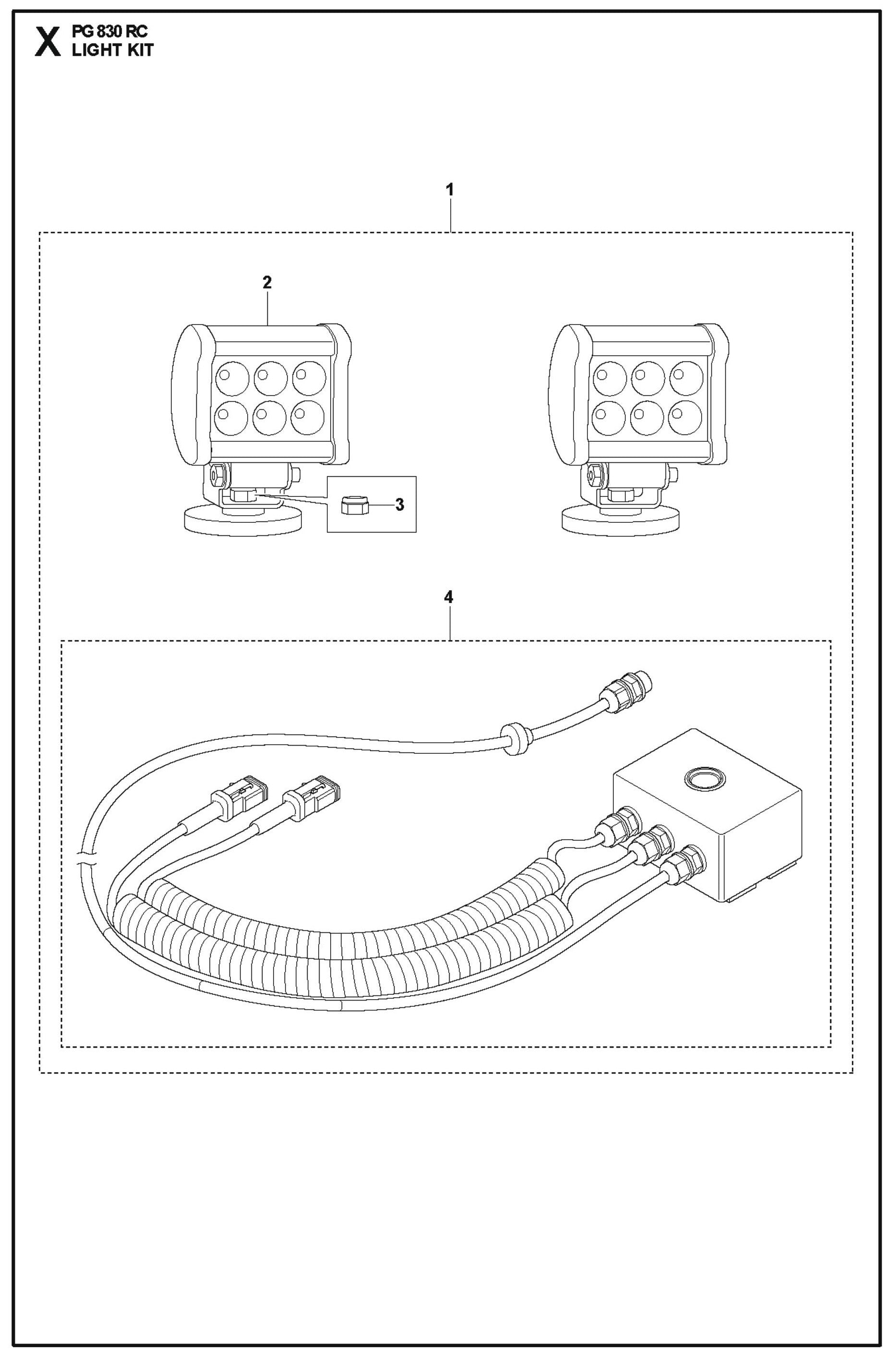 Light Kit Parts For PG 830 RC By Husqvarna