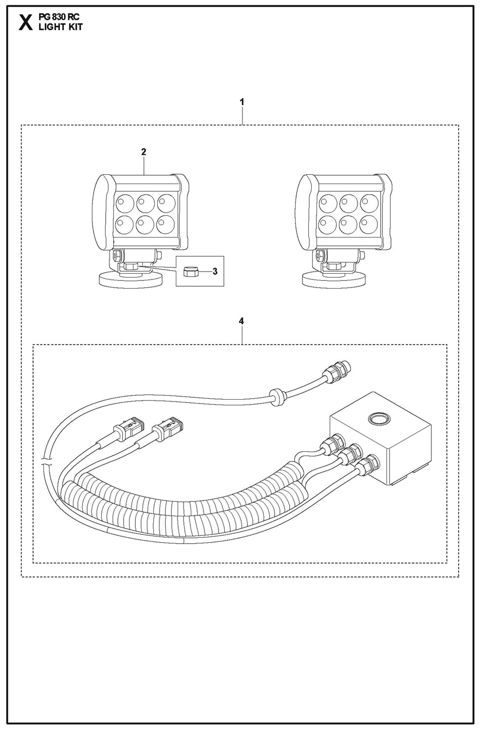 Light Kit Parts For PG 830 RC By Husqvarna