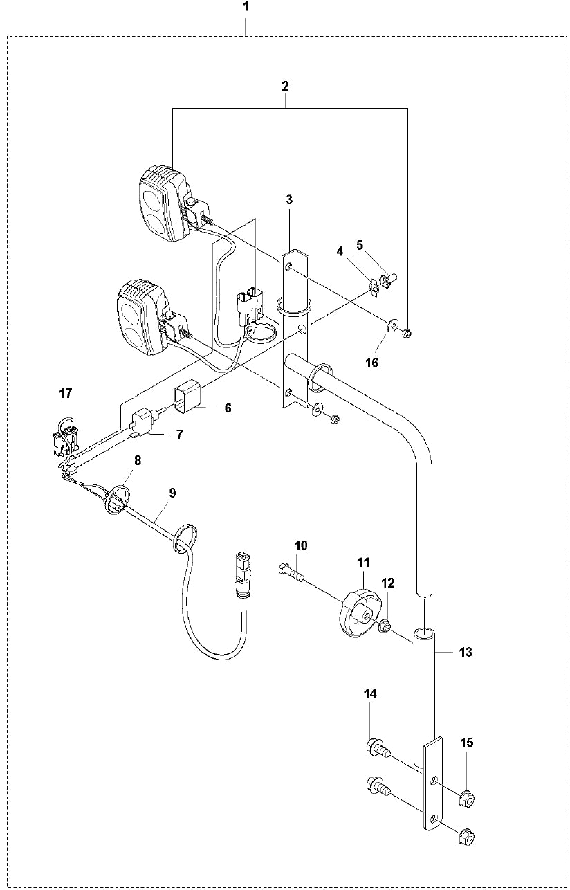 FS3500 Lights CE Assembly Parts by Husqvarna