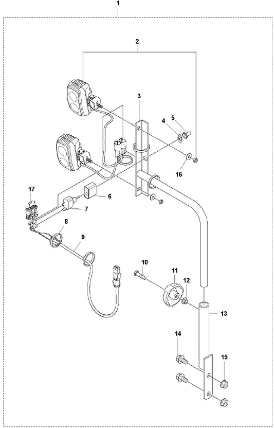 FS3500 Lights CE Assembly Parts by Husqvarna