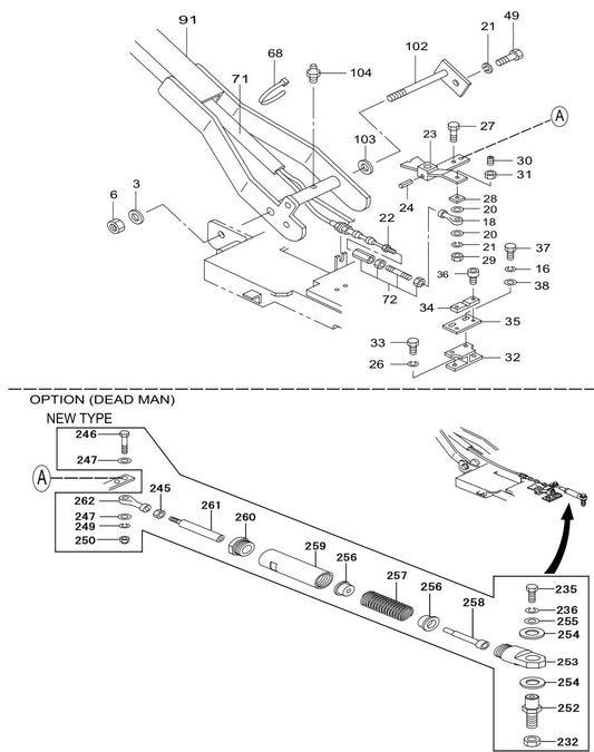 Lower Control Arm Assembly Parts For MRH800GS Vibratory Rollers By Multiquip
