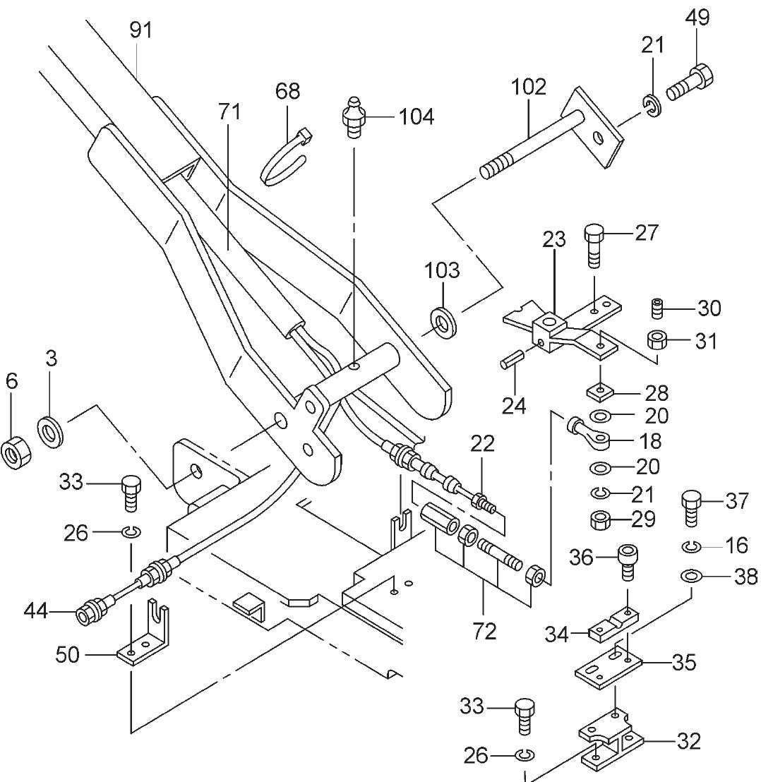 Lower Control Arm Assembly Parts For MRH800DS2 Vibratory Rollers By Multiquip