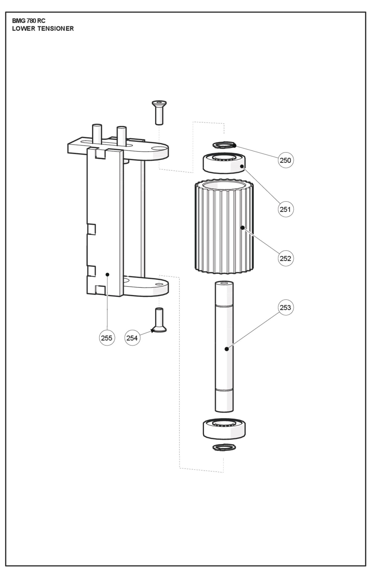 Lower Tensioner Parts For BMG 780 RC By Husqvarna