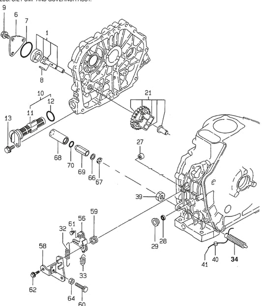 MVH402DSB YANMAR L100EE-DEVMK1 Lub, Oil Pump And Governor Assembly Parts