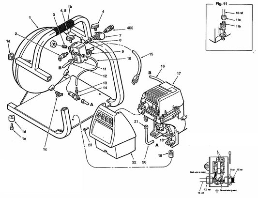 MAC1000 Air Compressor, 1.5 HP Assembly Parts