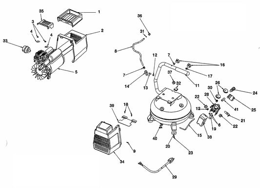 MAC1200 Air Compressor 2HP Assembly Parts