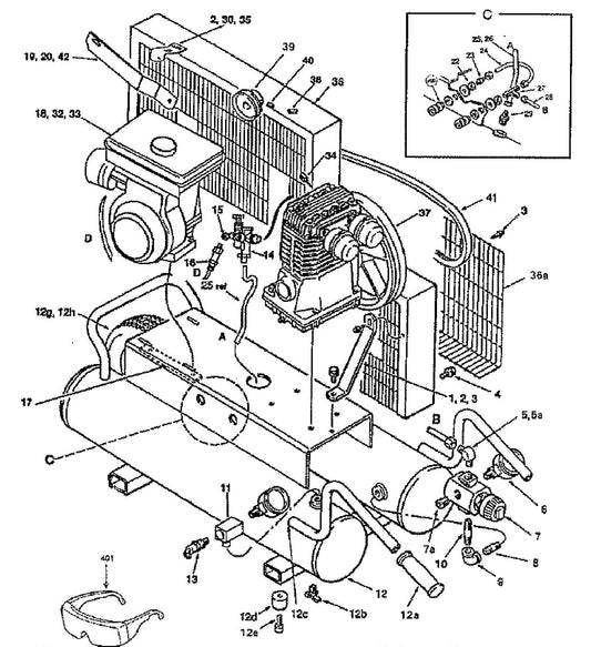 MAC6000 Air Compressor Assembly Parts