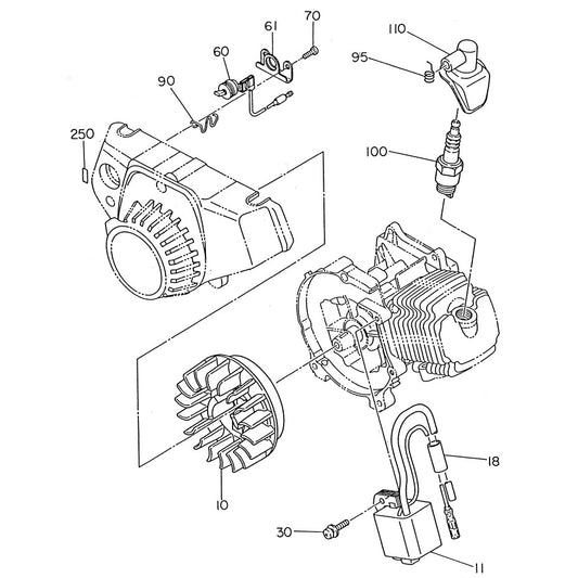 Magneto Parts For WYC- 402BP Backpack Vibrator Motor By Husqvarna